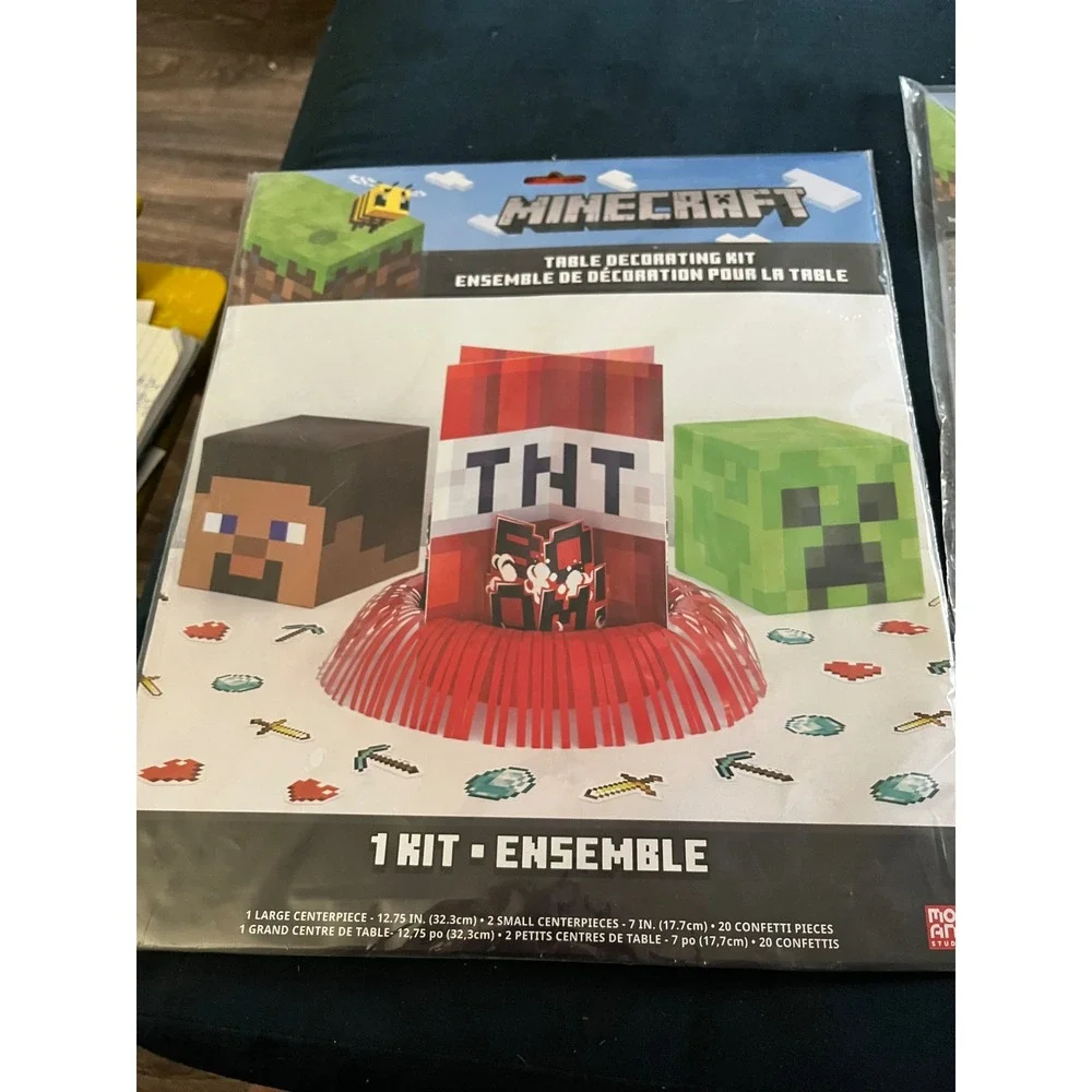 Minecraft Party Supplies Bundle Table Decorating Kit 48pc Favor Pack 12 Pencils